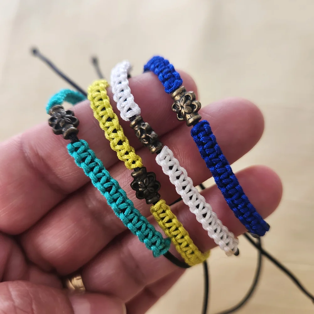 Adjustable Bracelet Handmade Braided Bracelet 4 Pieces Unisex #05